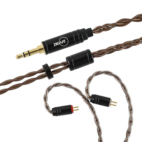 Image of Linsoul ZiiGaat Z-01 IEM Cable, 4 Core Single Crystal Copper Wire,in Ear Monitor Cord with 3.5mm Plug,Detachable 0.78mm 2Pin Connector for HiFi Wired Earbuds Zero:2,EW300,Cadenza,Kefine,WanerSG