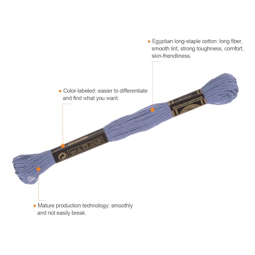 Image of HARFINGTON 12 Skeins Embroidery Floss 8.75yds(8m) Egyptian Long-Staple Cotton Cross Stitch Thread for Sewing DIY Bracelet Yarn String and Crafts, Old Lavender(6030)