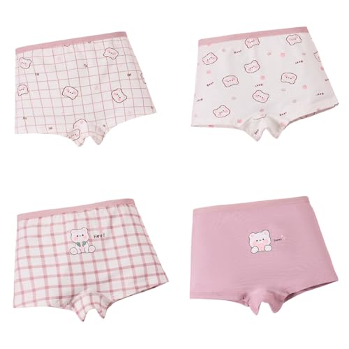 4PCS Kids Girls Panties Soft Cotton Boxer Briefs Cute Pattern Little/Big Girl Shorts Briefs2