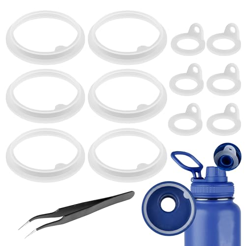 Nuyoach 13 Pcs Water Bottle Lid Gasket Replacement for Takeya Actives 18oz 22oz 24oz 32oz 40oz Leak-Proof Rubber Seal Ring Gaskets O Ring Replacement Parts for Spout Lid (Not for Takeya Originals)