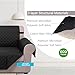 U-NICE HOME Reversible Sofa Cover Couch Cover for Dogs with Elastic Straps Water Resistant Furniture Protector for Pets Couch Cover for 3 Cushion Couch (Sofa, Black/Black)