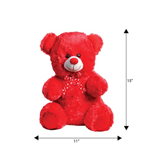 Image of Ultra 15 inch Teddy Bear Fully Stuffed Soft Plush Toy for Kids & Adults in Red | Perfect for Snuggling & Playtime | Animal Toy Birthday | Anniversary | Christmas | Diwali | Home Decor