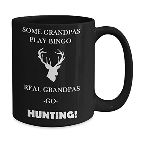 Hunting Grandpa Coffee Mug - LARGE 15 oz Best Novelty Ceramic Funny Deer Coffee Cup For Hunters, Campers and any Outdoorsmen. Printed In The USA Cover
