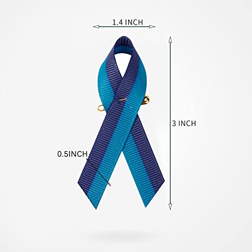 Image of 100 Pieces Suicide Prevention Awareness Ribbons with Safety Pins Grosgrain Ribbon 1.4 * 3 inch