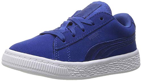 Puma Unisex-Baby Suede Classic Badge Sneaker, True Blue, 4 M US Toddler