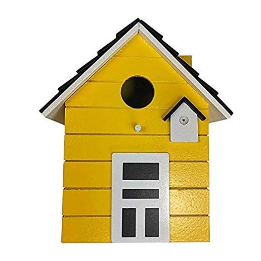 CasaJame Hem Trädgårdsskötsel Tillbehör Decoración Jardín Vilddjursvård Fåglar Näste Gul 17 x 12 x 20