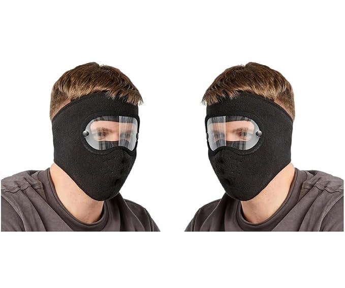 Cotton Unisex Winter Face Mask Windproof & Sun Protection Mask with Eye Protection Screen Goggles Warm Cycling Bike Mask for Men & Women Outdoor Sports Face Cover-image-14