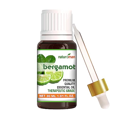 Image of Naturoman Bergamot Essential Oil | 100% Pure & Natural | Undiluted Therapeutic Grade, Hair & Skin Care, Diffuser Aromatherapy Massage, Topical & Household Uses | Pack of 1 | 30 ml