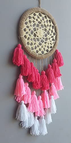Image of Kavya Craft Present Crotches Pink Dream Catcher Wall Hanging for Home Decoration