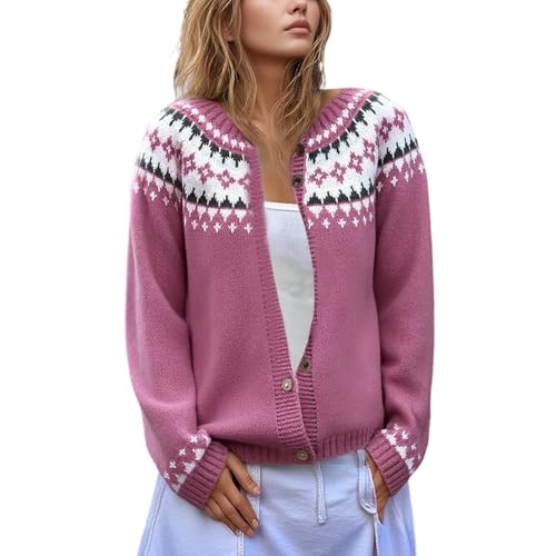 Pull Fair Isle cardigan ample en maille de qualité supérieure et finitions soignées - 2