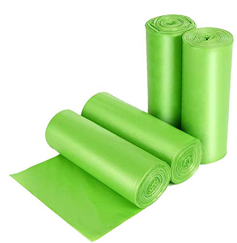Biodegradable Bin Liner, Small Trash Bag, Thick Degradable Rubbish Bag Compostable for Food/Household/Garden Waste in Kitchen,Office,Home,Pet (50L Bin Liner Green)
