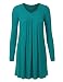 MBJ WT1166 Womens V-Neck Long Sleeve Pleats Tunic Dress Top XXXL JADE