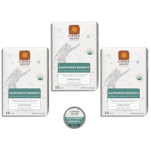 Image of Copper Moon Single Serve Coffee Pods for Keurig K-Cup Brewers, Dark Roast, Rainforest Reserve Blend, 36 Count