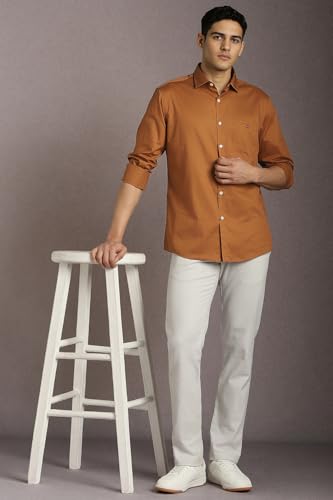 Image of Louis Philippe Mens Cotton Solid Slim Fit Shirt
