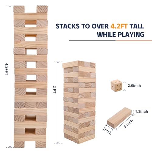 image for Megwoz Giant Tumble Tower Games for Kids and Adults 57 Blocks New Zeal