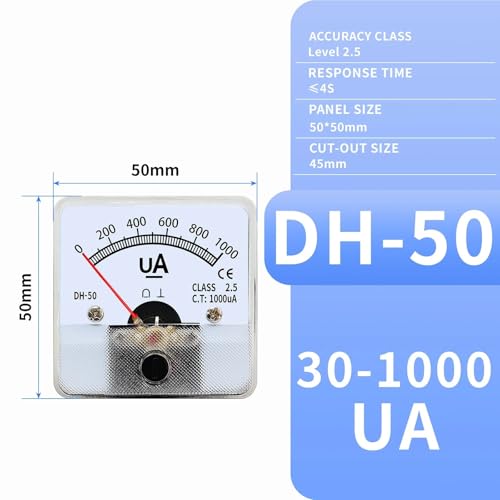 Ampèremètre CC 1000µA format panneau 50mm pour mesure directe de courant continu - 2