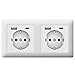 Produktbild Gira Komplett Set 2x 245927 Schuko Steckdose USB-Anschluss Shutter Berührungss. Typ A(max.2,4A) C(max.3A) 1x 021204 2-fach Rahmen Standard 55 Reinweiß matt UP Unterputz Wandsteckdose Smartphone Tablet