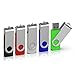 Produktbild TOPESEL USB-Stick 32GB Memory Sticks 5 Stück Speicherstick USB-Flash-Laufwerk USB 2.0 Flash Drive 360° Drehbar Design mit Metalldeckel Bunt Schwarz, Silber, Blau, Grün, Rot