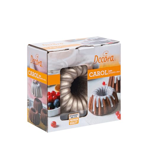 Decora 0080119 Stampo Mini Carol Ø 10 X 5 H CM, In Alluminio Pressofuso, per realizzare preparazioni dolci e salate.
