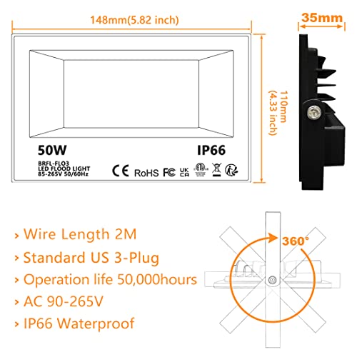 Melpo Led Flood Light Outdoor, 50W Rgb Color Changing Landscape Lighting With Remote, Timing - 12 Colors - 4 Modes, Ip66 Waterproof, Us 3-Plug, (Pack Of 2) #TOP4