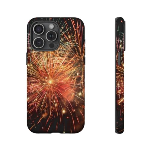Coque rigide mate anti-choc feux d'artifice iPhone 15 Pro Max