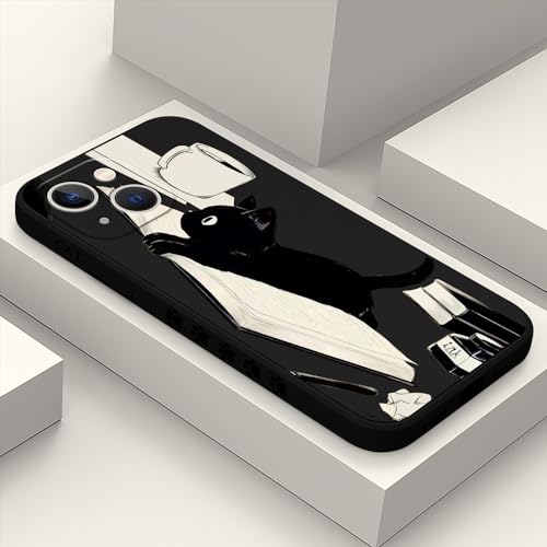 Coque iPhone 13 Mini motif chat noir floral pour sublimer votre style au quotidien