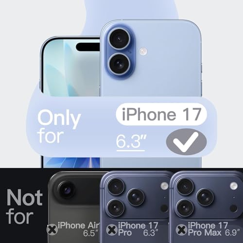 Image of DIZORO Compatible iPhone 17 Case,(Compatible with MagSafe) Non Yellow Military-Grade Drop Protection & Hard PC Back Cover Slim Transparent Anti-Scratch Shockproof Phone Case - Blue