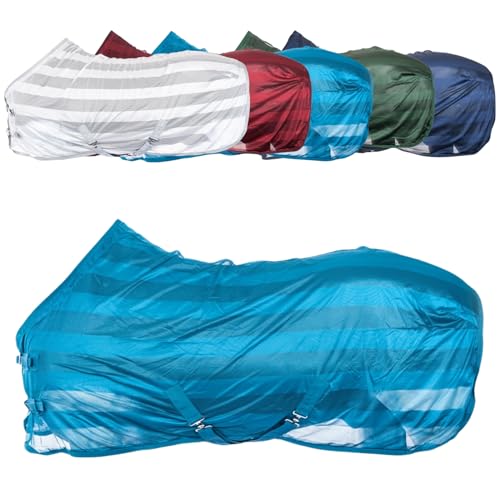 RL24 - Fliegendecke für Pferde Basicline | effektiver Schutz vor Insekten | Ekzemerdecke mit Verstellbarer Kreuzbegurtung | atmungsaktiv & strapazierfähig | Pferdedecke in Petrol | 125cm