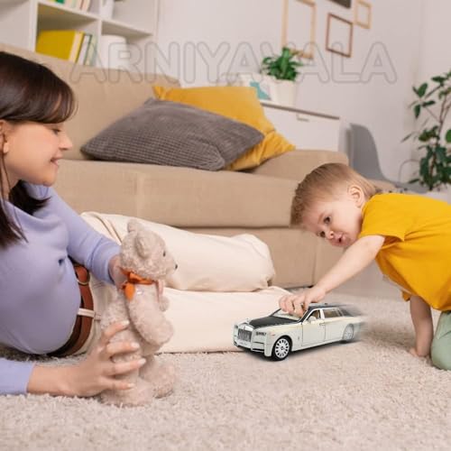 Image of Exquisite car Model 1 /24 Rolls-Royce Phantom Model Car,Zinc Alloy Pull Back Toy car with Sound and Light for Kids Boy Girl Gift.(Phantom White 1:24)