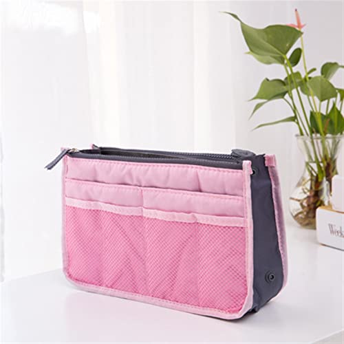 Trousses de Toilette Fourre-tout sac cosmétique for femme double fermeture à glissière sac de maquillage articles de toilette Kit de toilette Grand Nylon Voyage Insert Organiseur Sac à main sac à main Cover