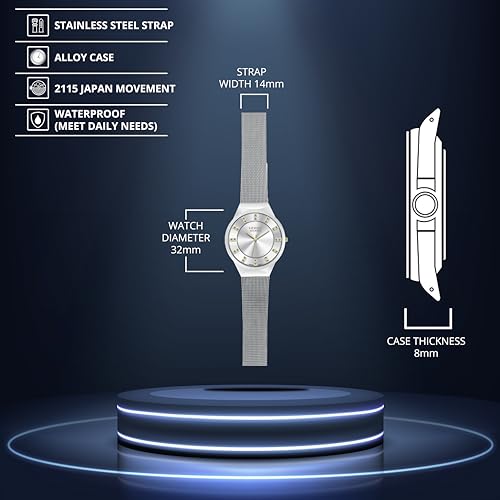 Image of BRUNO MILANO Stylish Watches Mesh Band Shiny Dial for Women and Girls