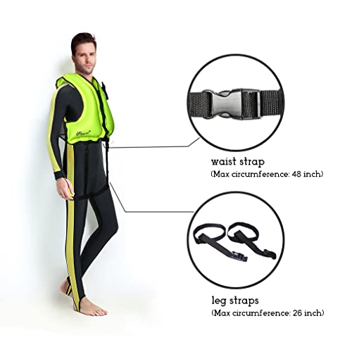 Image of NAXER Inflatable Buoyancy Jackets Snorkel Vests for Adults Kayak Kayaking Snorkeling Suit 90-200 lbs Easy Swimming Boating Paddleboarding Water Sports