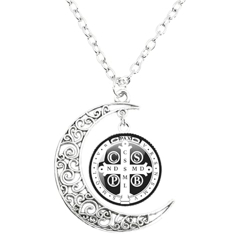 925 Sterling Silver saint benedict necklace Luminous Saint Benedict Medallion Catholic Moon Necklace San Benito Pendant Jewelry medalla de san benito de plata medals medal2