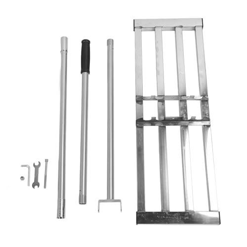 YolieraArt Stainless Steel Lawn Leveling Rake, Golf Course Leveler Tool, 304 Grade Soil Sand Leveler for Lawn Garden Turf, Durable Ground Leveling Plate with Long Handle