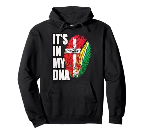 Guyanese and Danish DNA Heritage Flag Pullover Hoodie