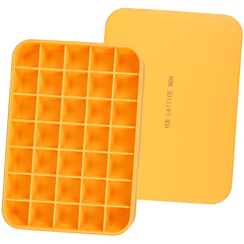 MAGICLULU molde caja de hielo encimera de fabricación de hielo cara de hielo maquina de hielo ice cube ice bucket conveniente molde de hielo molde de cubitos de hielo gel de sílice Yellow