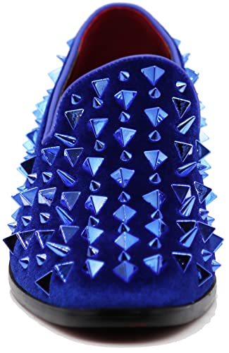 Image of SPK16 Men's Vintage Spike Dress Loafers Slip On Fashion Shoes Classic Tuxedo Dress Shoes
