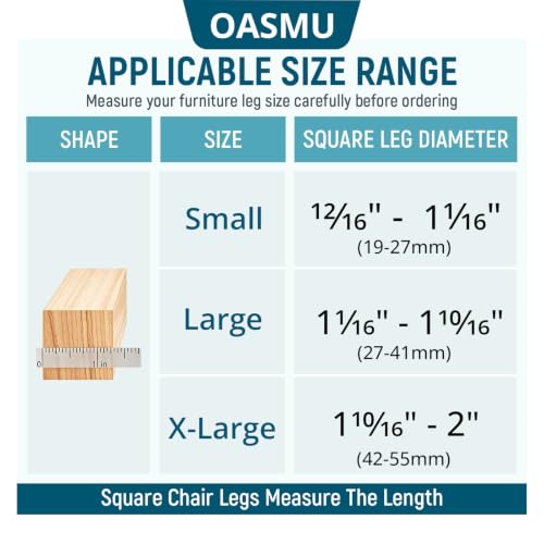 Image of OASMU 32 Pcs Chair Leg Floor Protectors for Hardwood Floors Square