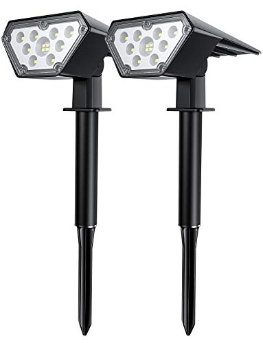 Solar Spot Lights Outdoor Landscape Spotlights Waterproof Solar Powered Wall Light 2-in-1 Wireless