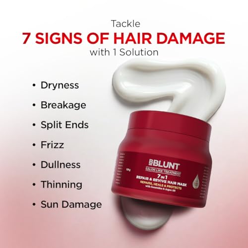 Image of BBLUNT 7 in 1 Repair & Revive Hair Mask for Up To 100% Damage Repair* - 120 g | Addresses 7 Signs of Hair Damage | Enriched with Ceramides & Argan Oil