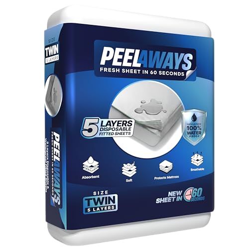 Peelaways Waterproof Disposable Bed Sheets – As Seen On Shark Tank | 5-Layer Absorbent Wellness Sheets for Elderly, Homecare, Hospital Use and Travel