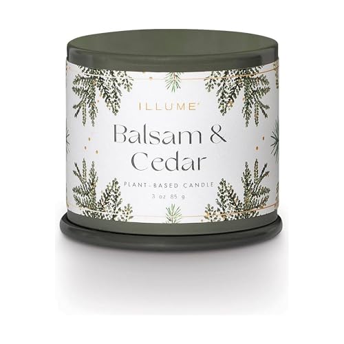 Illume Balsam & Cedar Beautifully Done Demi Vanity Tin Candle 3 OZ