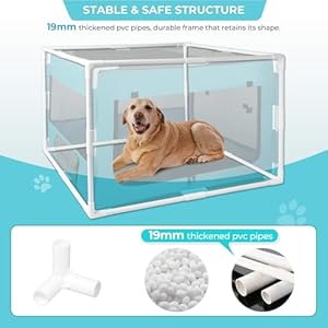 Dogplaypenwithpvcpipeframerectangularfabricmeshdogkennelforindooroutdoorusepuppyplaypenportablebreathablepetplaypenforsmallanimalsaquablue Urban Country Home Decor Dog playpen with pvc pipe frame rectangular fabric mesh dog kennel for indooroutdoor use puppy playpenportable breathable pet play pen for small animalsaqua blue urban country home decor