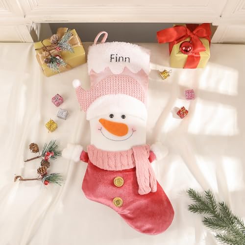 Personalized Christmas Socks for Girls Women: Custom Pink Christmas Sock with Name - Christmas Gift Cute Christmas Decor2