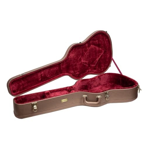 Crossrock Wooden Classical Guitar Case for 4/4 Nylon-String | Chocolate Brown Finish, Burgundy velvet Interior, Lock – Designer Series