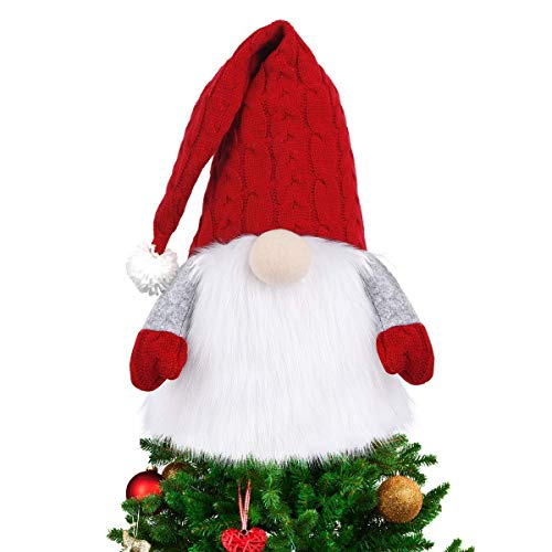 D-Fantix Gnome Christmas Tree Topper + Santa Tree Topper, Large Christmas Tree Topper Santa Hugger Xmas Christmas Tree Decorations Party Home Decor #TOP1