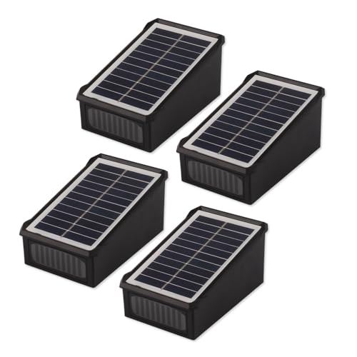 Applique murale exterieure sans fil solaire RGB lot de 4 pour jardin