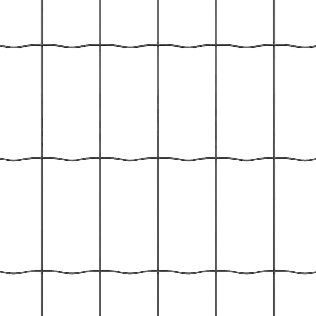 Eurozaun Grau 0,8 x 25 m PVC-beschichtetes Eisen Zaunfeld Gartenzaun Sichtschutz für Terrasse und Vorgarten mit Doppelstabmatte Maschendraht als Windschutz und Begrenzung