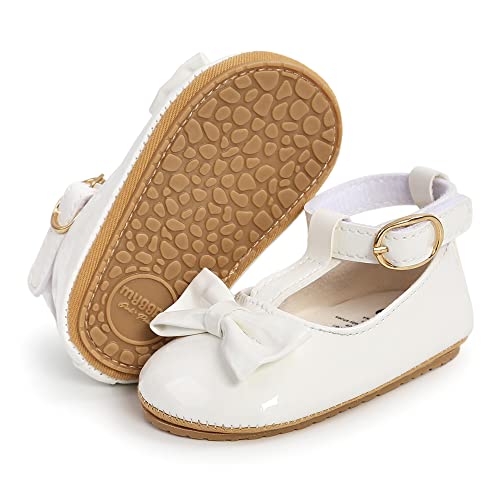 COSANKIM Baby Girls Mary Jane Flats Shoes Anti-Slip Rubber Sole Infant Toddler Princess Wedding Dress Shoes