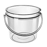Milageto Water Bucket with Lid, Cleaning Bucket for Household Use, Portable with Handle Water Pail, Laundry Bucket for Car Washing, Outdoor, Gardening, Clear